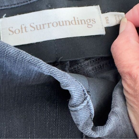 Soft Surroundings Faded Black Pull On Skinny Jeans Size PXS - Picture 14 of 15
